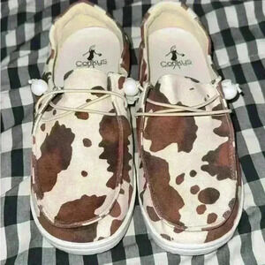 Corkys Kayak Shoes Brown Cow Print size 7 NWOB SOLD OUT‎